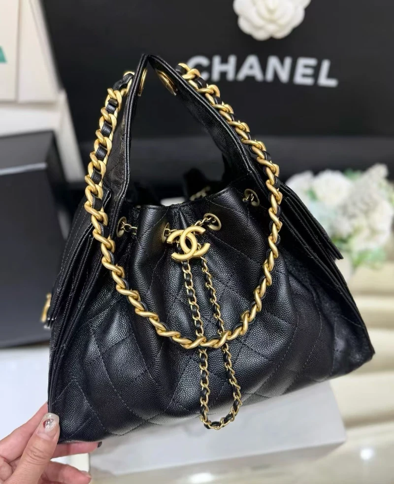 chanel 25bag 黑金 (1)