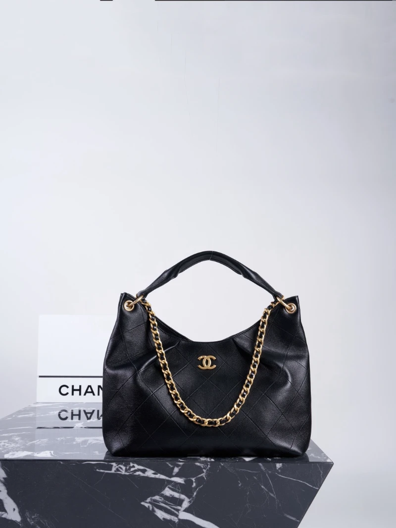 chanel高仿 hobo 黑金 牛皮 (1)